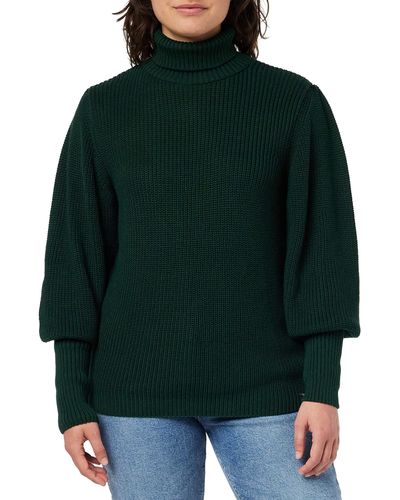 Mexx Knitted Puff Sleeve Pullover Sweater - Grün