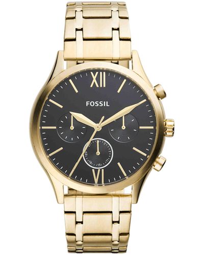 Fossil Fenmore Multifunktions-Armbanduhr mittelgroß goldfarben Edelstahl BQ2366 - Mettallic