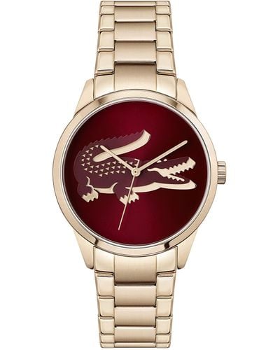 Lacoste Orologio Analogico al Quarzo da Donna con Cinturino in Acciaio Inossidabile Color Oro Rosso - 2001191