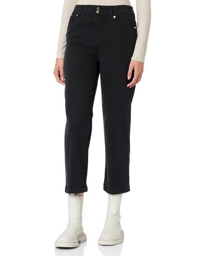 Love Moschino Moschino Cropped Garment Dyed Twill with Black Shiny Back Tag Pantaloni Casual - Nero