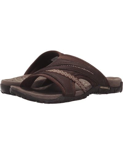 Merrell S/Ladies Terran Slide II Leather Casual Slide Sandals - Schwarz