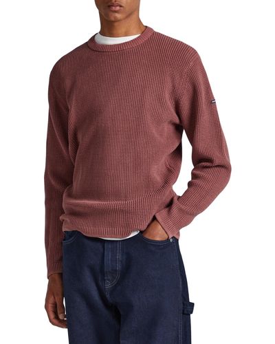 Pepe Jeans Dean Crew Neck Sweater - Rouge