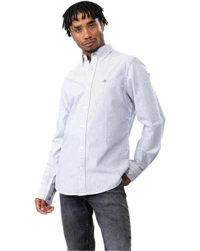 GANT Slim Oxford Banker Stripe Shirt - White