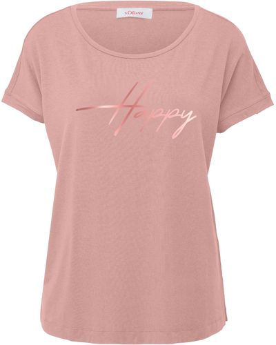 S.oliver 2144442 T-Shirt mit Frontprint - Pink