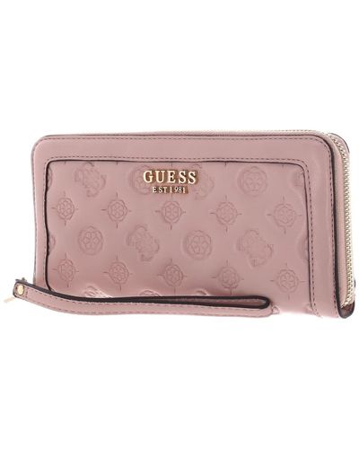 Guess Abey SLG Zip Around Wallet L Pale Rose - Rosa