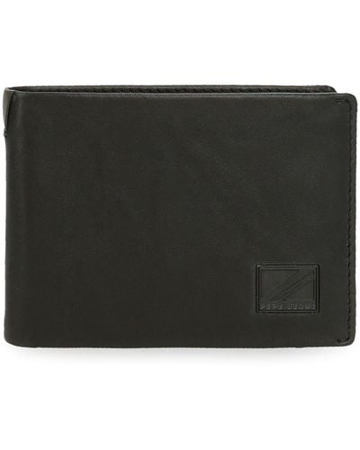 Pepe Jeans Marshal Horizontal Wallet With Purse Black 11.5 X 8 X 1 Cm Leather