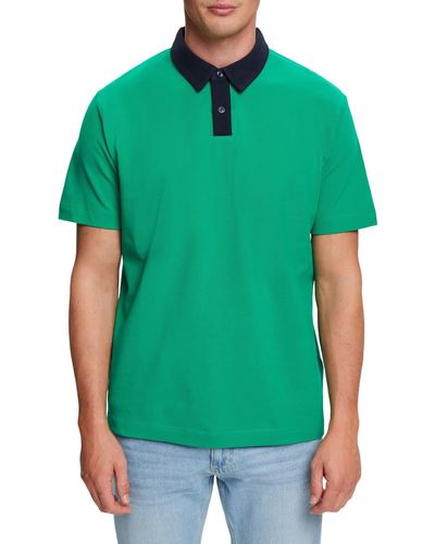 Esprit 023eo2k303 Camisa de Polo - Verde