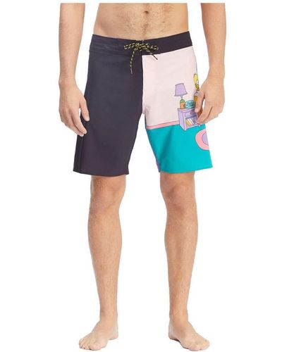 Billabong Simpsons Family Couch Pro Mid Length Boardshorts In Black - Blue