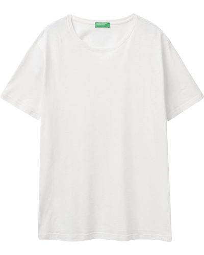 Benetton 3p7xu1058 T-Shirt - Weiß