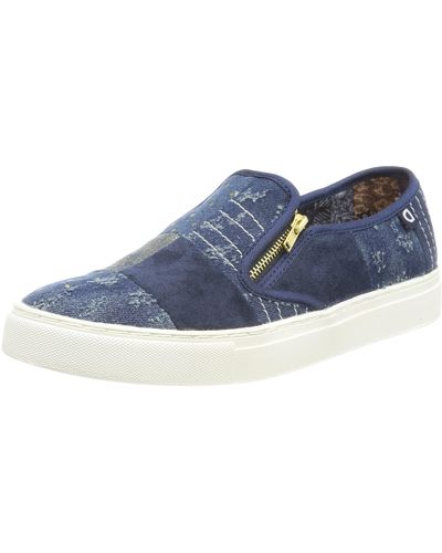 Desigual Shoes_slip On_denim Patc Sneaker - Blue