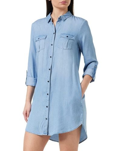 Vero Moda Kleid VMSILLA LS SHORT DRESS - Blau