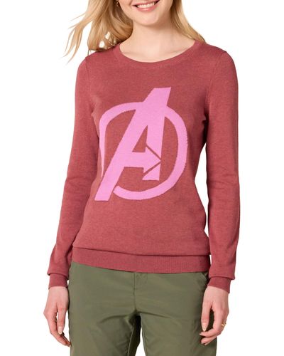 Amazon Essentials Lightweight Crew Sweaters Leichter Pullover mit Rundhalsausschnitt - Rot