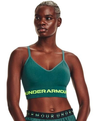 Under Armour Seamless Low Impact Long Sports Bra , in Red