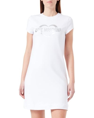 Love Moschino Slim fit A-line Short-Sleeved Dress - Weiß
