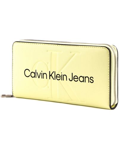 Calvin Klein Long Zip Around Wallet Sherbert - Metallic