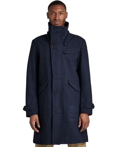 G-Star RAW Long wool coat - Blau