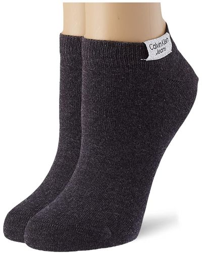 Calvin Klein Jeans Organic Cotton Trainer Socks 2 Pack - Black