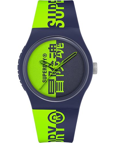 Superdry Analog Quarz Uhr mit Silikon Armband SYG346UN - Grün