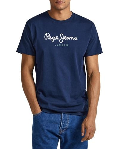 Pepe Jeans Pm501321- Eggo Long T-shirt Voor - Blauw