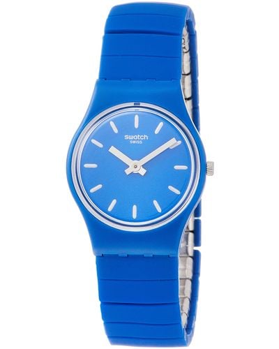 Swatch Analog Quarz Uhr mit Edelstahl Armband LN155B - Blau