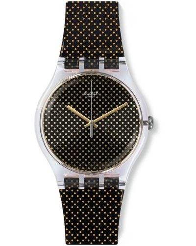 Swatch Digital Quarz Uhr mit Silikon Armband SUOK119 - Schwarz