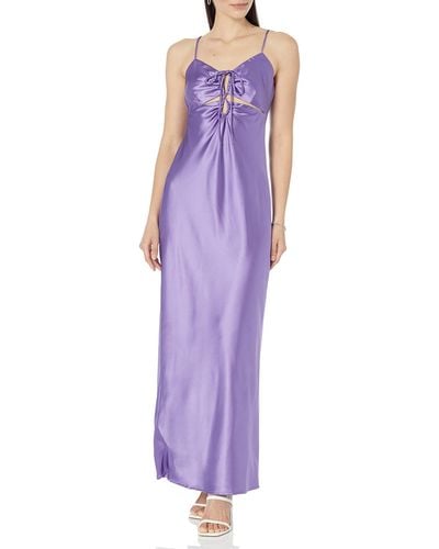 The Drop Shelby Tie-up Cutout Slip Dress - Purple