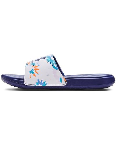 Under Armour Ansa Graphic S Pool Shoes White/blue 6.5