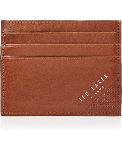 Ted Baker Leather Rifle Travel Accessory-envelope Card Holder - Brown