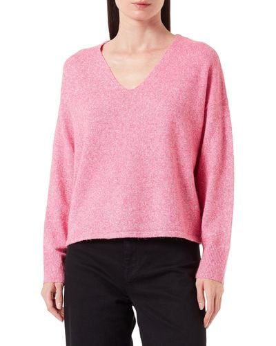 Vero Moda VMDOFFY LS V-Neck Blouse GA NOOS Pullover - Pink