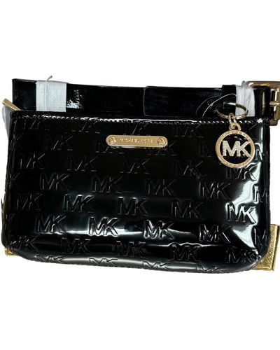 Michael Kors 29556195cg Gold Tone Logo Design With Gold Hardware Adjustable Belt Bag Waist Pack - Black
