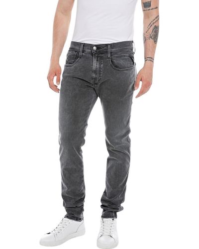 Replay Jeans Anbass Slim-Fit Hyperflex Recycled mit Stretch - Schwarz