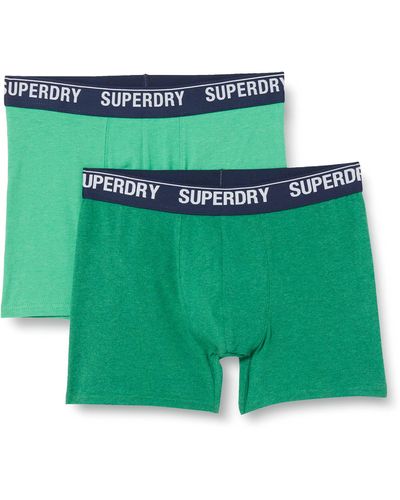 Superdry Boxer Multi Double Pack Shorts - Green