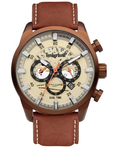 Timberland Analogue Quartz Watch With Leather Strap Tdwgf2100604 - Brown