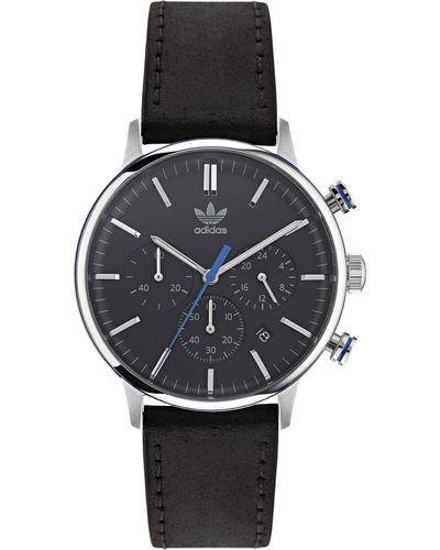 adidas Black Vegan Leather Strap Watch - Nero