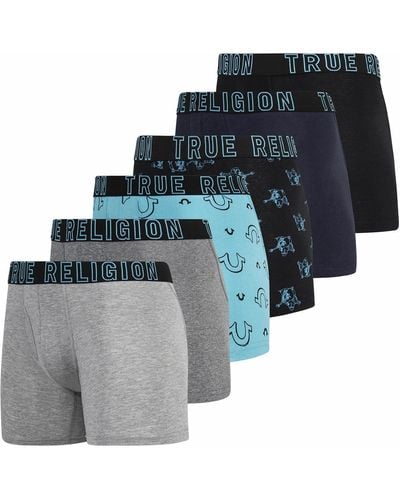 True Religion S Boxer Briefs Trunks Underwear For Pack - Blue