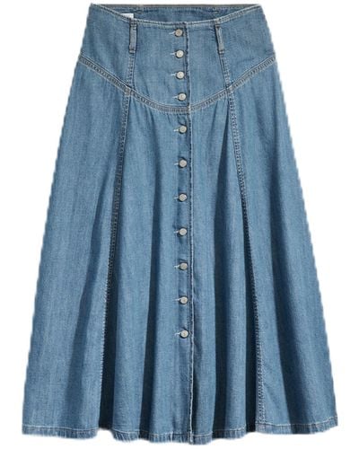 Levi's Button Frnt Circle Skirt - Blue