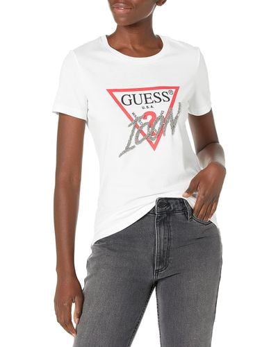Guess T-Shirt Donna SS CN Icon Tee w2yi26i3z11 m Bianco