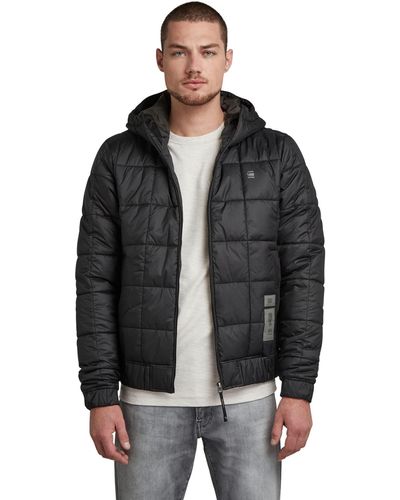 G-Star RAW Meefic Squared Quilted Hooded Jacket - Zwart