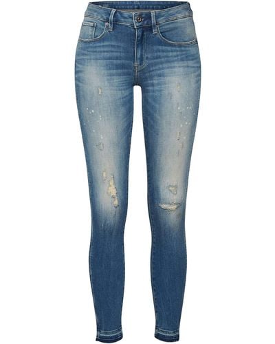 G-Star RAW 3301 Mid Skinny Ankle Jeans - Blau