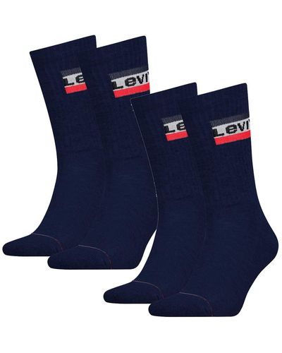 Levi's 4 Pairs of Levis 144NDL Regular Cut SPR Socks Stockings 902012001 - Bleu
