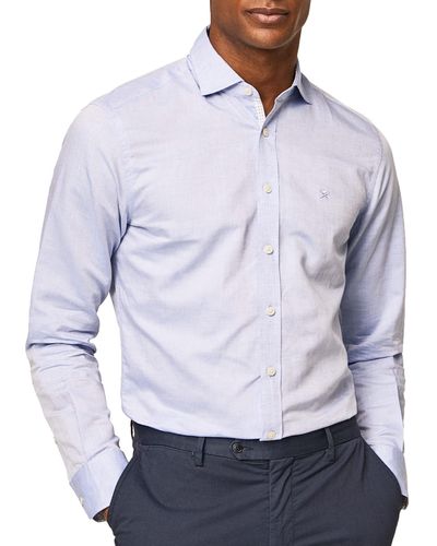 Hackett Hackett Melange Texture Multi Long Sleeve Shirt 2XL - Grau