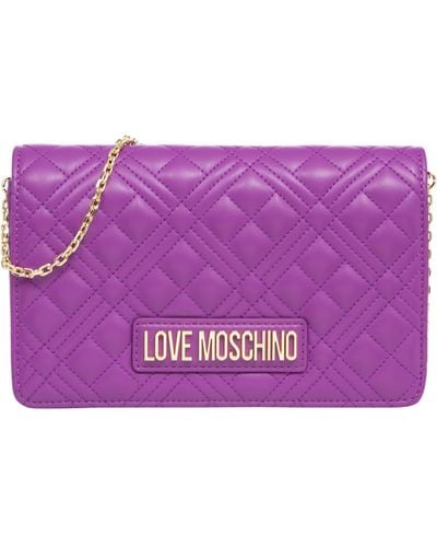 Love Moschino Borsa a tracolla lettering logo - Viola
