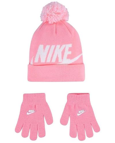 Nike Swoosh Pom Beanie One Size Lamp - Pink