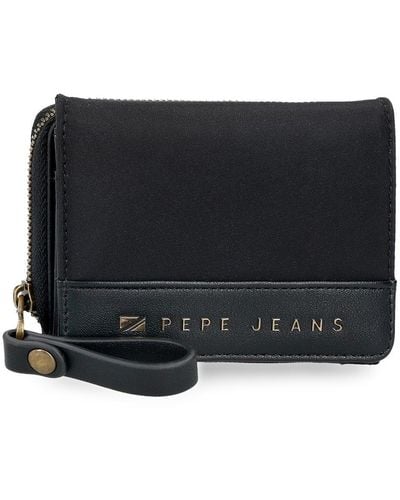 Pepe Jeans Morgan Wallet With Purse Black 10x8x3cm Polyester And Pu By Joumma Bags