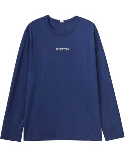 Benetton T-shirt M/l 30964m017 Pyjama Top - Blue