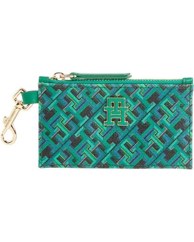 Tommy Hilfiger Monoplay Card Holder - Green, Green