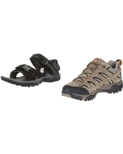 Merrell Walking Shoe Pecan 10 Uk + Sandal Black 10 Uk - Brown