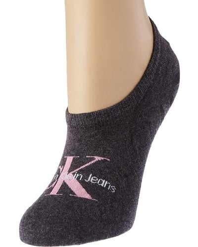 Calvin Klein Jeans Logo Liner Socks 1 Pack Footie - Multicolore