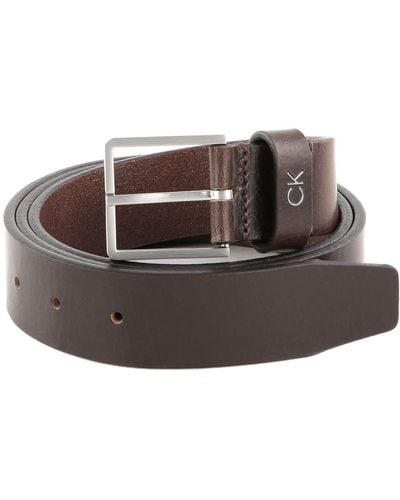 Calvin Klein Hombre Cinturón Formal Belt 3.5 cm Cinturón de Cuero - Negro