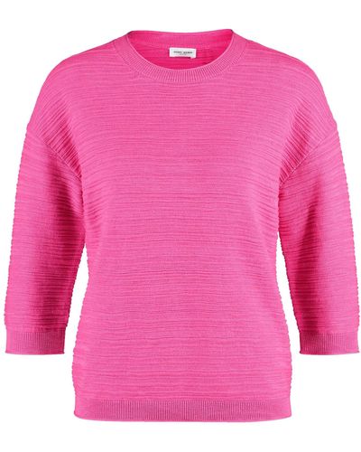 Gerry Weber 3/4 Arm Pullover aus Baumwoll-Leinen 3/4 Arm - Pink